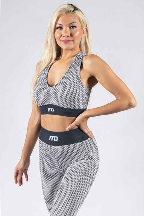 Honeycomb Scrunch Seamless Sports Bra White